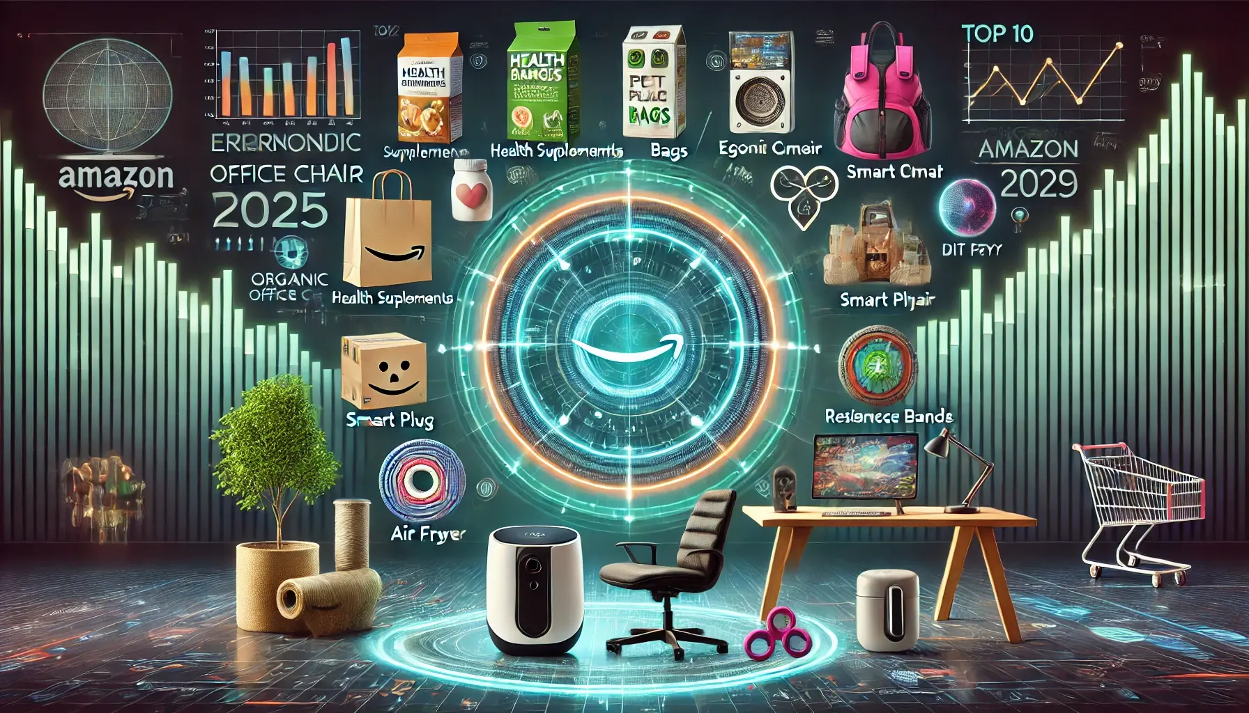 Top 10 product icons arranged in a circular design