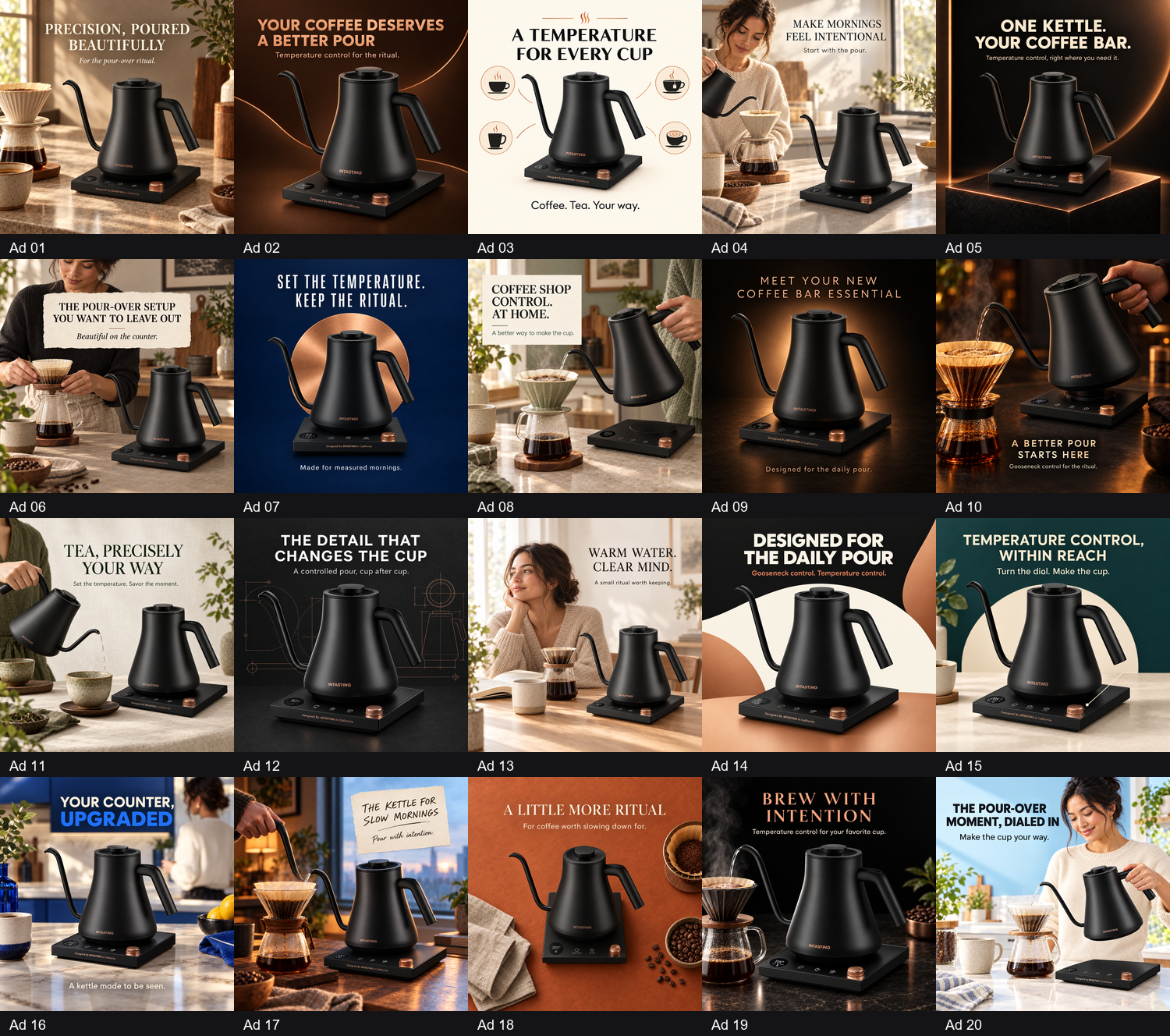 Examples of Meta ad creatives made with the ad-building tools.