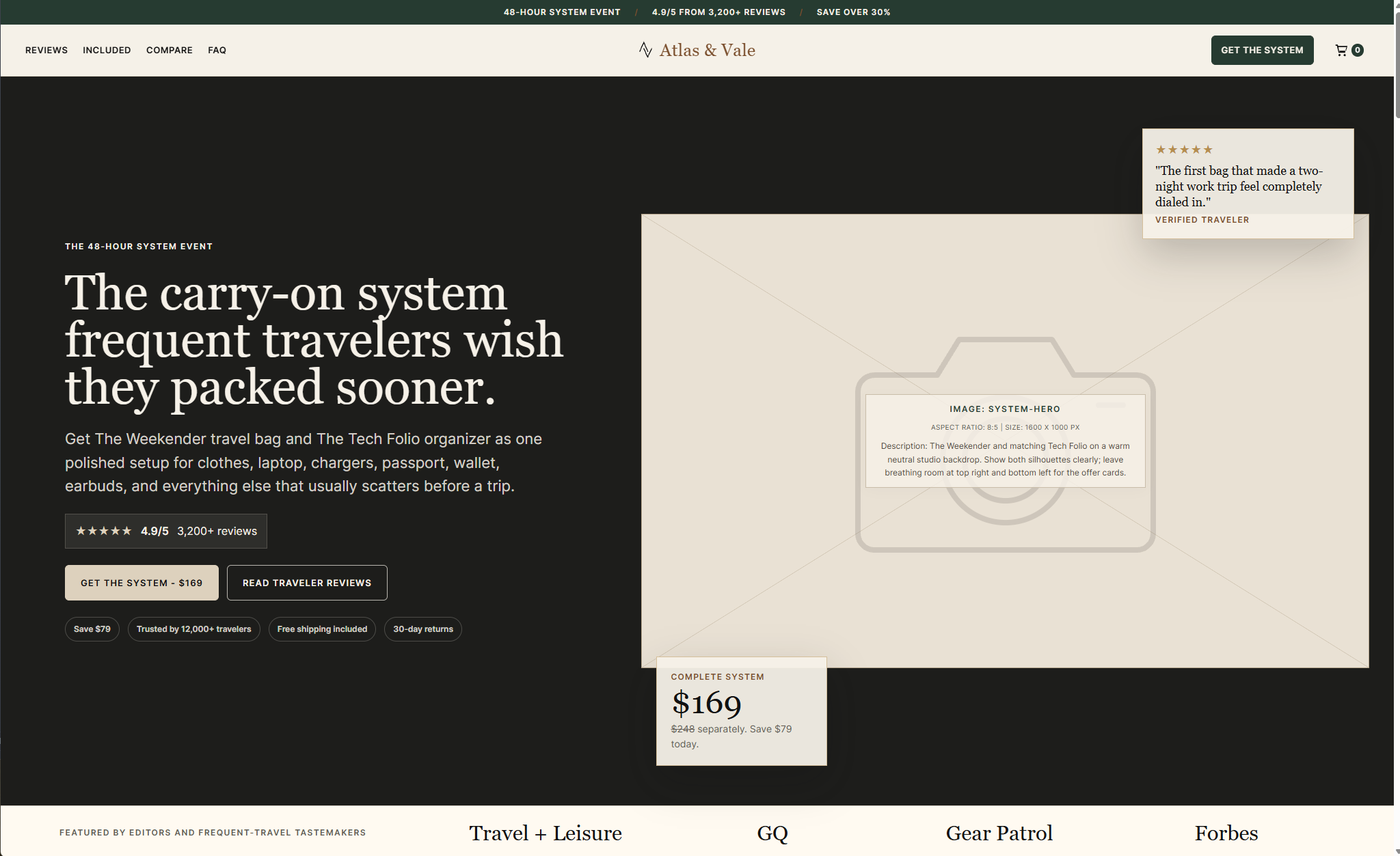 Example custom Shopify landing page.